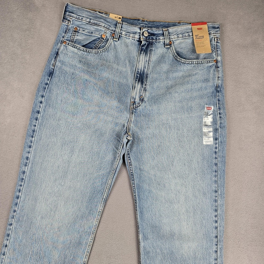 Levis 565 '97 Loose Straight Jeans Mens 38x30 Light Wash Blue Relaxed Denim